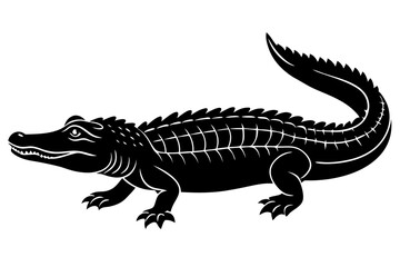 Alligator vector silhouette, crocodile icon, Crocodile and alligator silhouette
