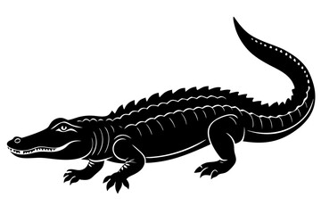 Alligator vector silhouette, crocodile icon, Crocodile and alligator silhouette

