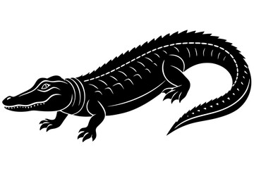 Alligator vector silhouette, crocodile icon, Crocodile and alligator silhouette
