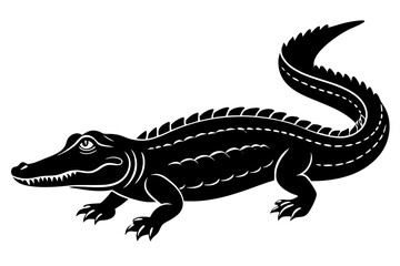 Alligator vector silhouette, crocodile icon, Crocodile and alligator silhouette
