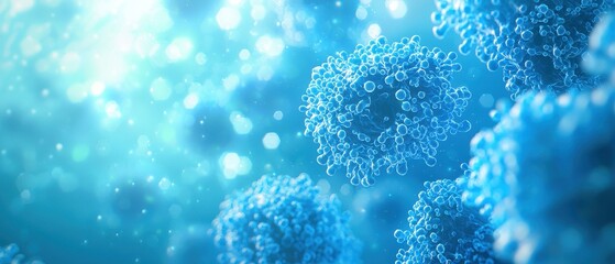 Abstract Blue Microorganisms