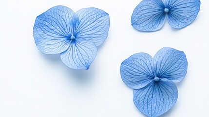 Obraz premium Close-up Shot of Vibrant Hydrangea Flower on White Background - Floral Photography Display