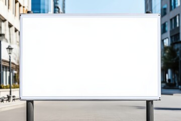 Obraz premium A blank billboard in an urban setting, ideal for advertising purposes or showcasing creativity in brand promotion.