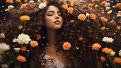 portrait of a woman with flowers