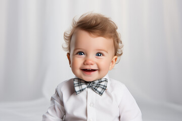 portrait of adorable baby isolated on white background