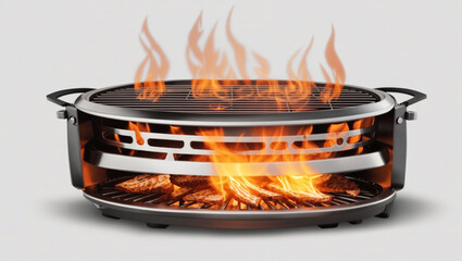 cooking on the fire in the grill