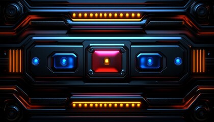 Obraz premium Futuristic Technology Interface with Glowing Lights