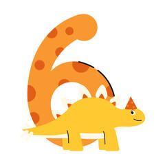 Dino Birthday Number 6 Six Year Old