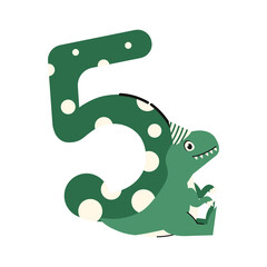 Dino Birthday Number 5 Five Year Old