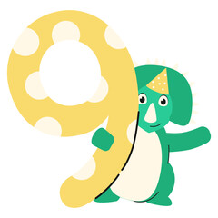 Dino Birthday Number 9 Nine Year Old