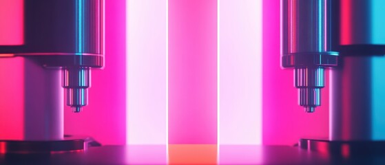A vibrant abstract image featuring colorful lights and industrial elements, perfect for technology and modern design themes.