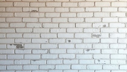 Obraz premium Abstract weathered high resolution texture old stucco light gray and aged paint white brick wall background in rural room, grungy blocks of stonework technology color horizontal architecture , ai