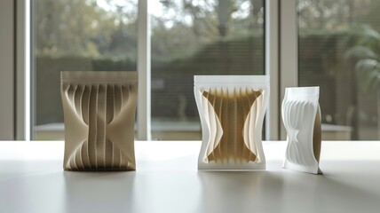 A comparison of old and new product designs, with the new version visibly smaller