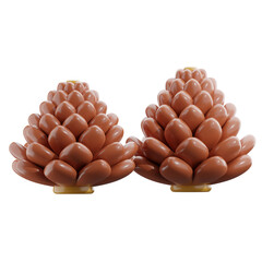 3D Autumn Pine Cone Illustration
