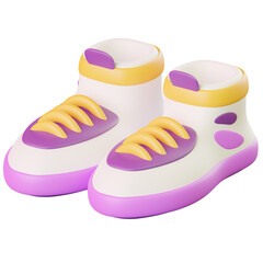 3D Colorful School Kids Sneakers Design