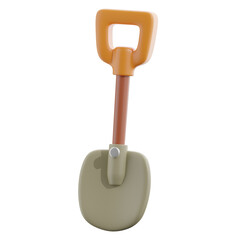 3D Autumn Gardening Shovel Illustration