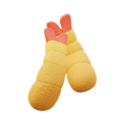 3D Japanese Shrimp Tempura Digital Art