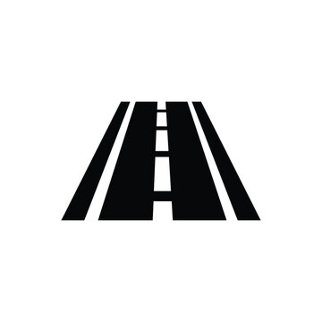 recommend clip art: Highway black and white flat vector icon design. Road symbol and clip art