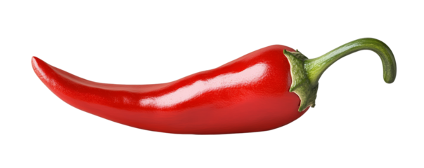 A vibrant red chili pepper isolated on a white background. Perfect for adding a bold splash of color and heat to your culinary creations.