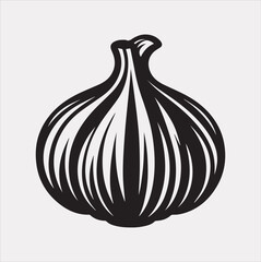 Garlic icon Vector silhouette illustration icon on a white background