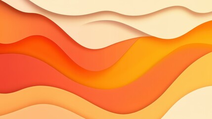 Fototapeta premium Vibrant orange gradient waves create a modern, abstract background. Perfect for designs in playful cartoon styles.