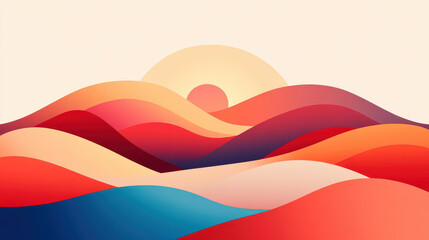 Fototapeta premium Experience a modern twist with minimalist carpet texture, featuring vibrant red soft lines and simple graphic details.