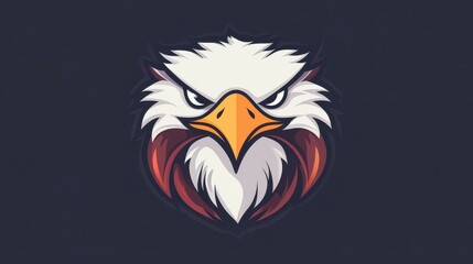 Obraz premium A vibrant, cartoonstyle eagle illustration, featuring playful doodles and modern textures for an eyecatching logo design.