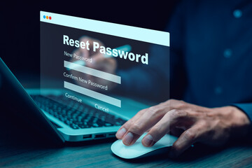 Security and reset password login online concept Hands typing and entering username and password of social media, log in with smartphone to an online bank account, data protection from hacker
