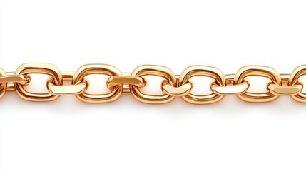 Gold Chain Link, Isolated On White Background, Ideal For Jewelry-Themed Designs And Strong Connection Graphics . Generative ai