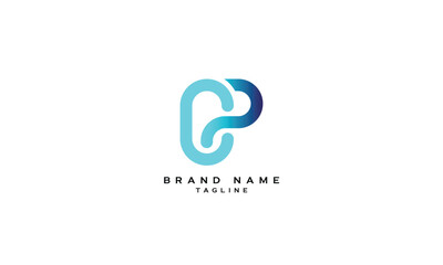 Fototapeta premium CP, PC, Abstract initial monogram letter alphabet logo design