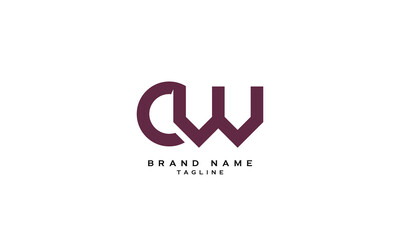 Obraz premium CW, WC, Abstract initial monogram letter alphabet logo design