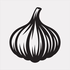 Garlic icon Vector silhouette illustration icon on a white background