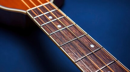 Guitar Fretboards Isolated On Blue, Clean And Precise Design 