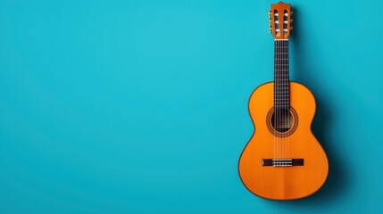 Fototapeta premium Guitar Fretboards Isolated On Blue, Clean And Precise Design 