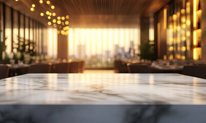 Fototapeta premium A restaurant with a table in the middle of the room