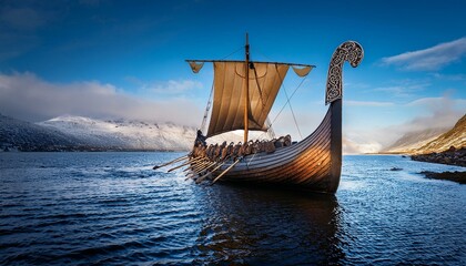 ancient viking ship, AI generated