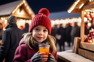 girl on a christmas market