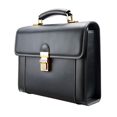 Sleek Black Briefcase Isolated on White Background Ideal for Professional and Business Use