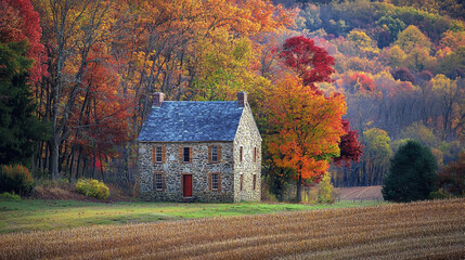Obraz premium Autumn colors in a countryside landscape