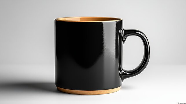 Black coffee mug mockup on a clean white backgroun  286 cup, mug, coffee, tea, drink, white, isolated, object, beverage, empty, black, ceramic, ceramics, breakfast, nobody, blank, cafe, hot, handle, m