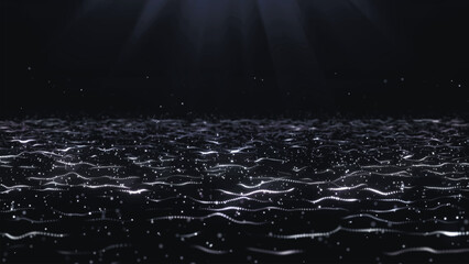 Futuristic particle wave. Abstract technology background. Big data visualization. Vector illustration