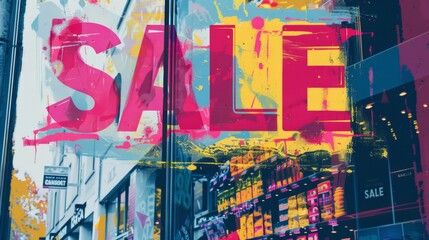 Sale Sign In City Window.