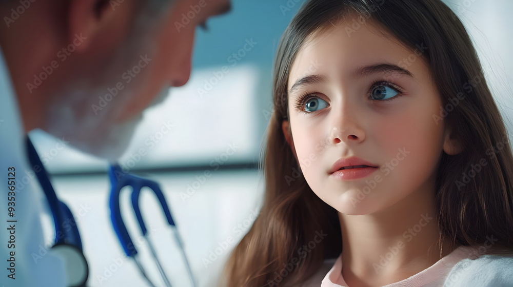 Wall mural Child Doctor Consultation Health Care Examination Concern