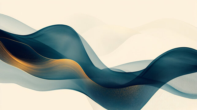 An abstract background with elegant ink lines forming a luxurious landscape, featuring a refined artistic conception. The design conveys sophistication and serenity with fluid, flowing lines, evoking 