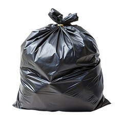 Black Garbage Bag Isolated on White Background PNG Ideal for Waste Management and Cleanup Applications