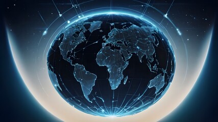 Fototapeta premium Global Network Connection, World Map Technology, Innovation in Global Business Concept