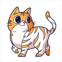 Cute cat walking gracefully illustration