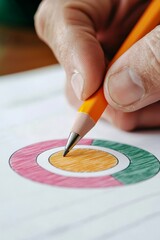 Obraz premium An entrepreneur drafts a customer acquisition strategy, outlining tactics and goals in a detailed plan