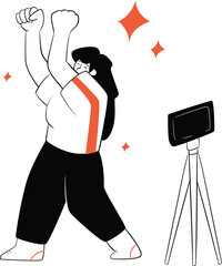 woman dancing front of camera