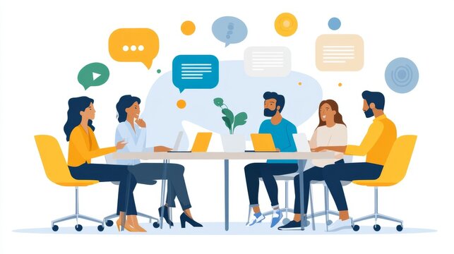 Team Meeting Illustration.
